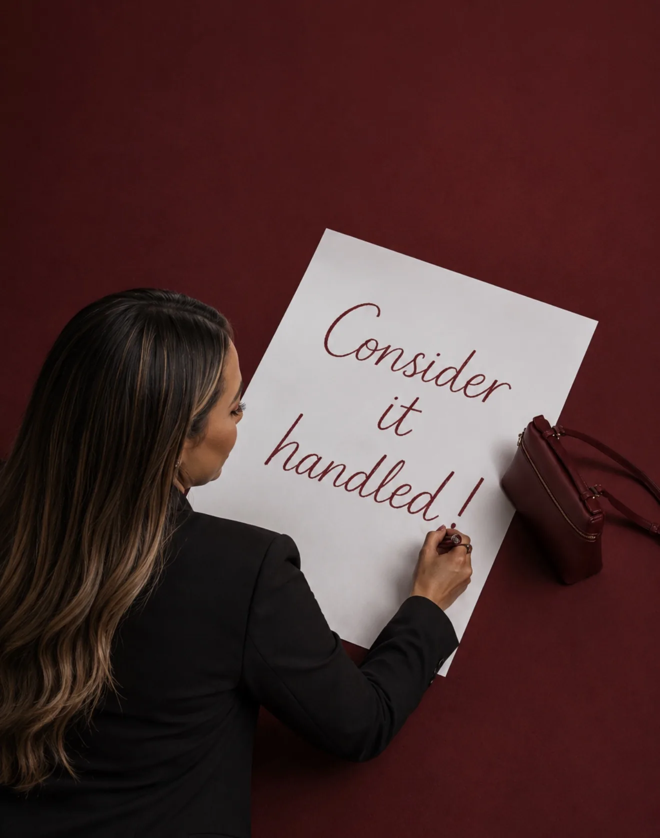 Jenica writing Consider it handled