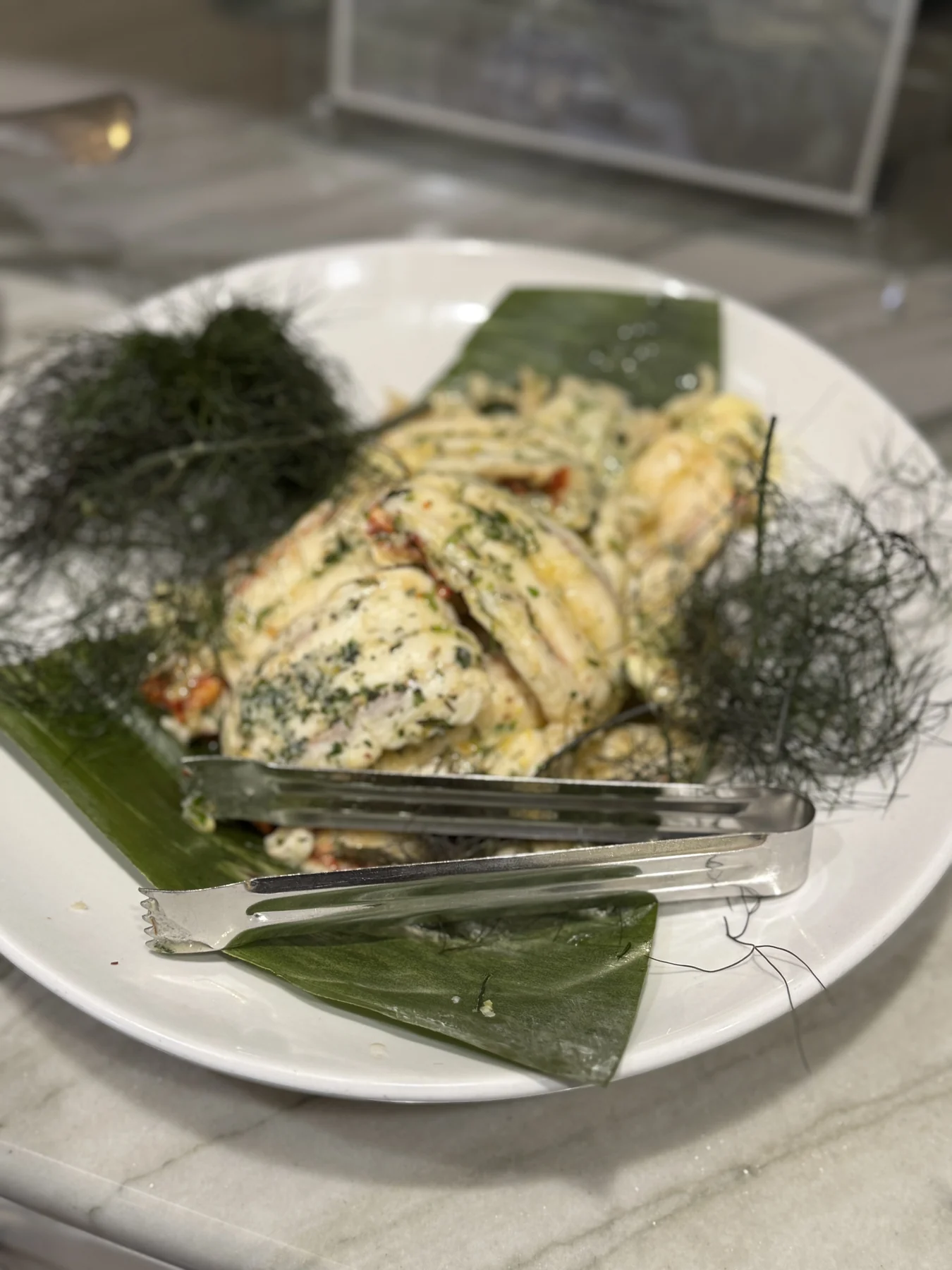 A fish course prepared at Sea Lion Estate