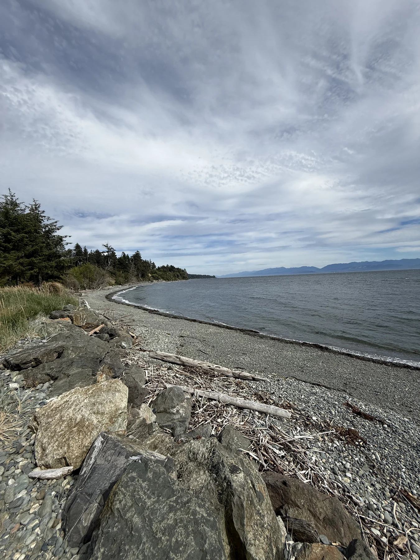 The rugged coastline beside the estate