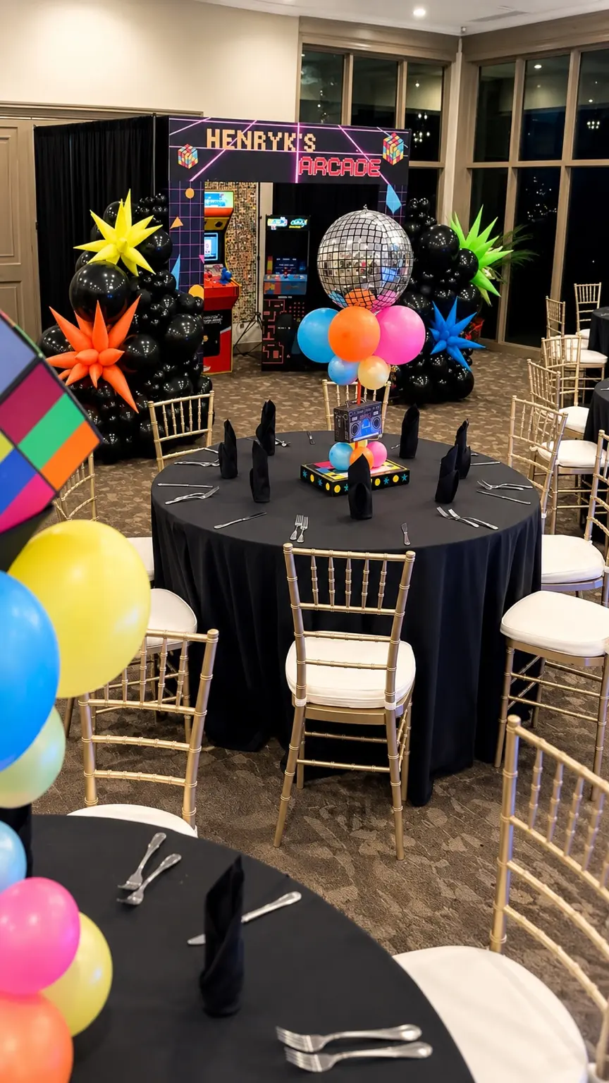 Custom arcade installation at Henryk’s 40th surprise party