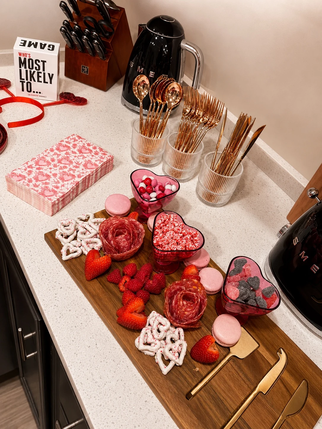 Galentine’s charcuterie and sweets board