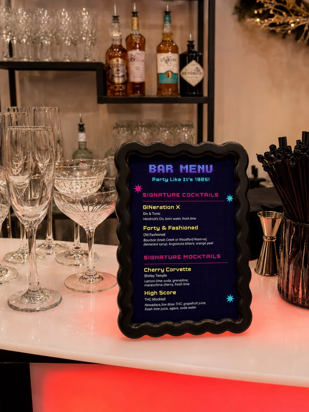 Custom bar menu for the event