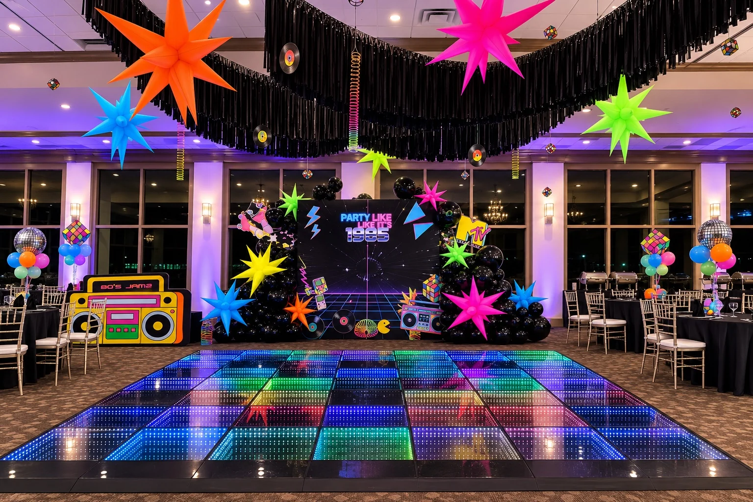 1980s surprise party designed and coordinated by JOAT