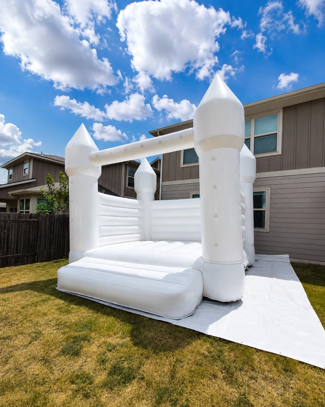 White bounce house at the event