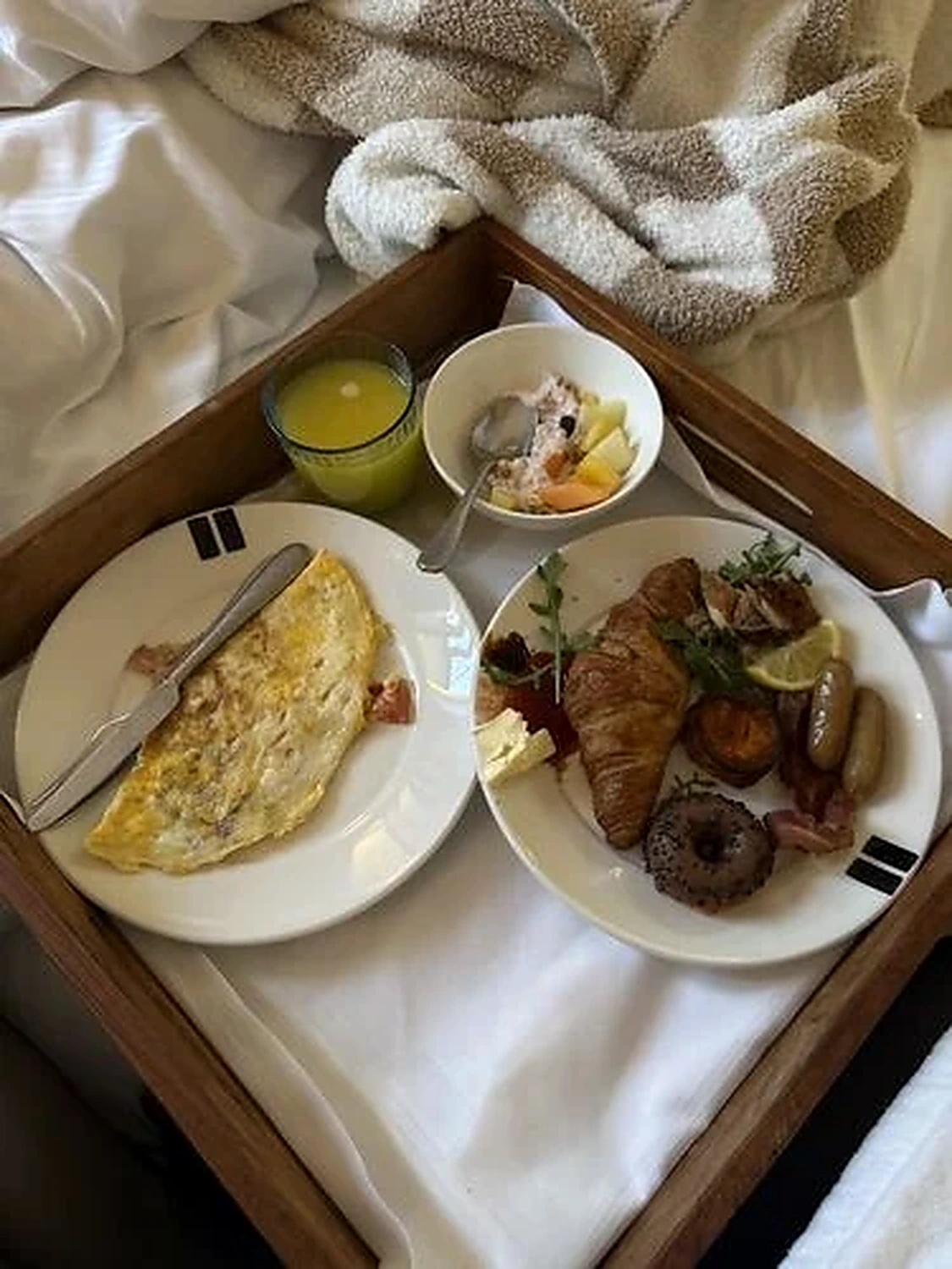 Breakfast in bed at Banks Mansion in Amsterdam